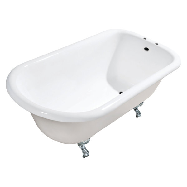 Kingston Brass 54" x 30" Freestanding Soaking Cast Iron Bathtub Wayfair